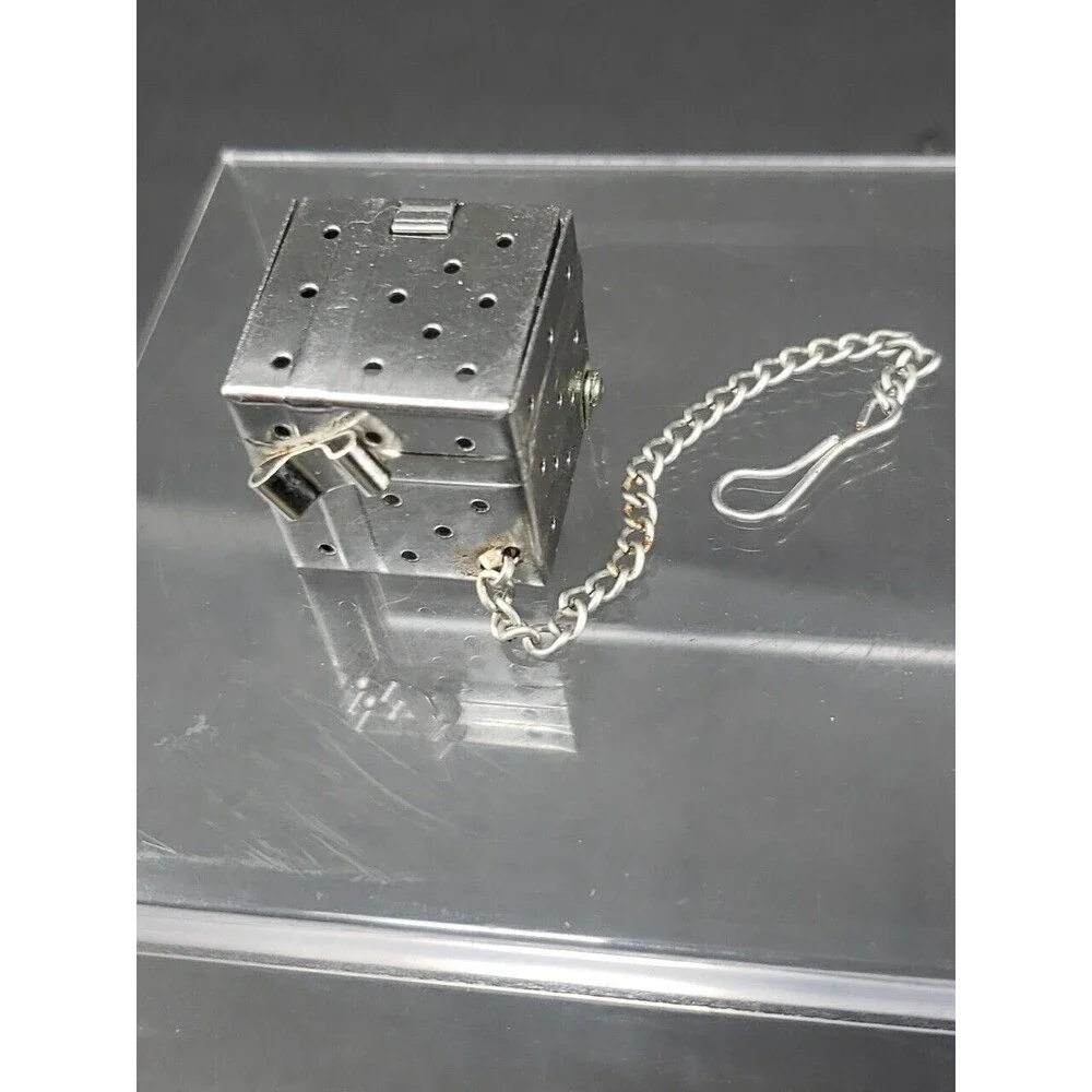 Vintage Tea Infuser Square Cube Strainer Ball with Chain Stainless Steel